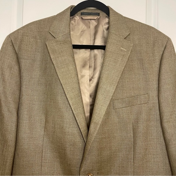 Lauren Ralph Lauren Men's Blazer Jacket Linen Blend Tan Brown Size 46R - Picture 3 of 16
